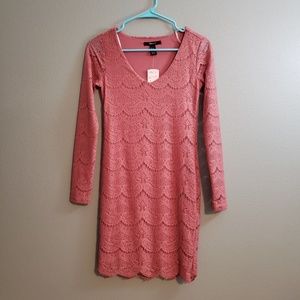 F21 Mauve Lace Bodycon dress